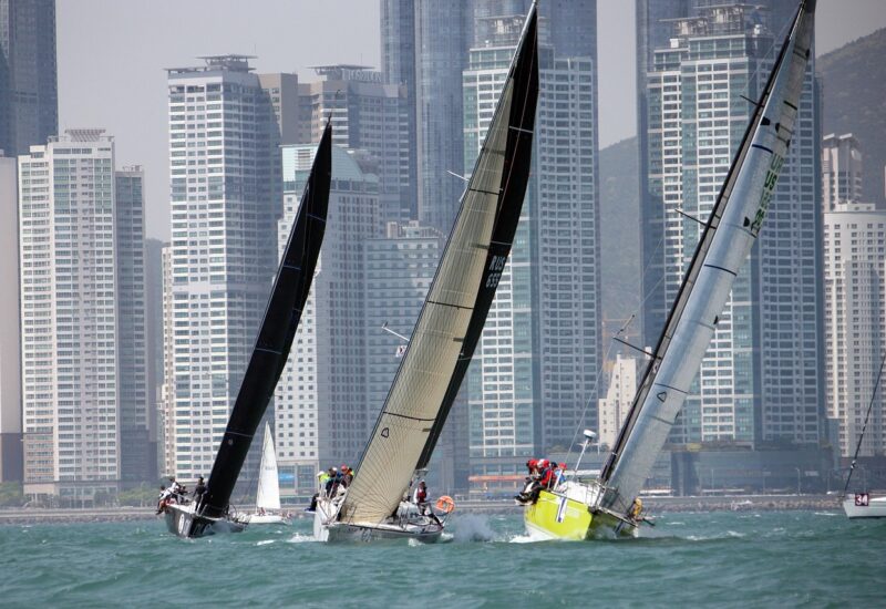 Yachts and Gwangan Bridge, Busan