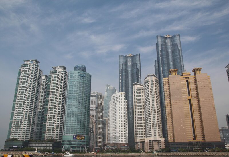 Busan skyline at night — Centum City and Cinema Center